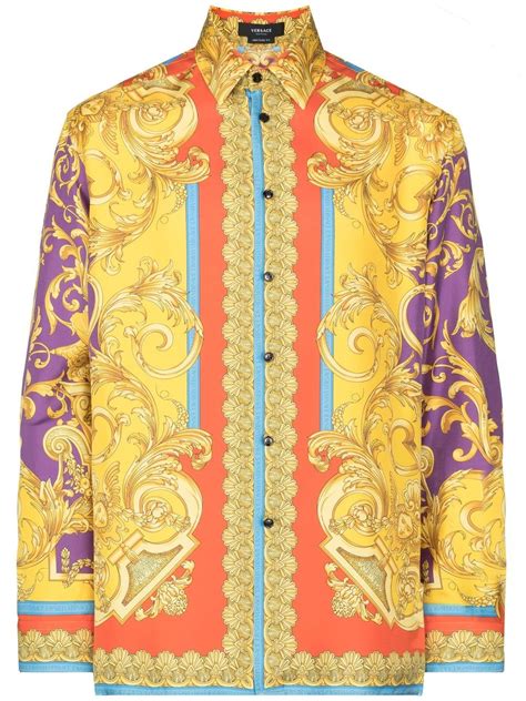 versace barocco jeans|versace barroco print silk shirt.